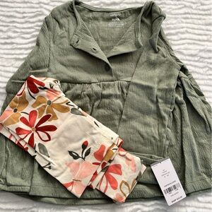 2-Piece Pink Babydoll Top and Pants Set